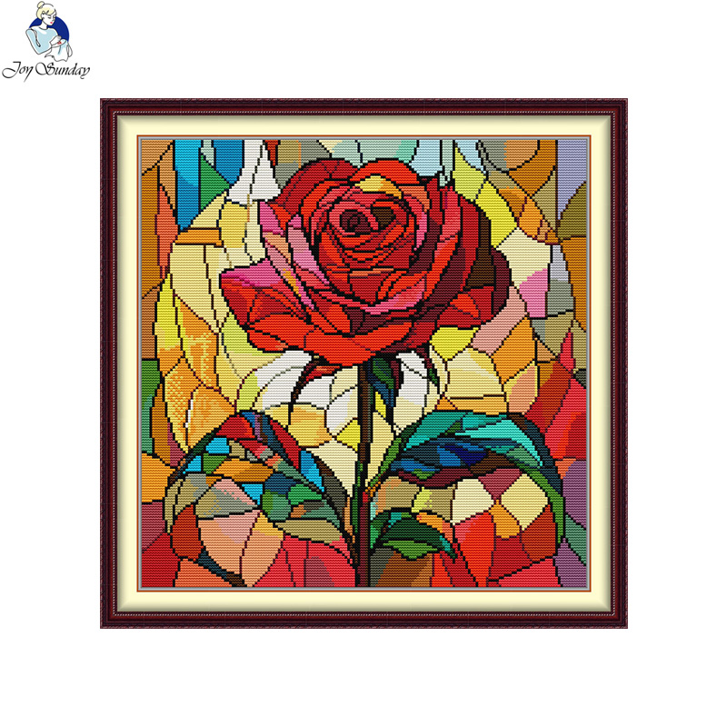Embroidery Meaning - Joy Sunday ออกแบบใหม่ DIY ชุดปักครอสติสประทับตรานับผ้าใบ Aida