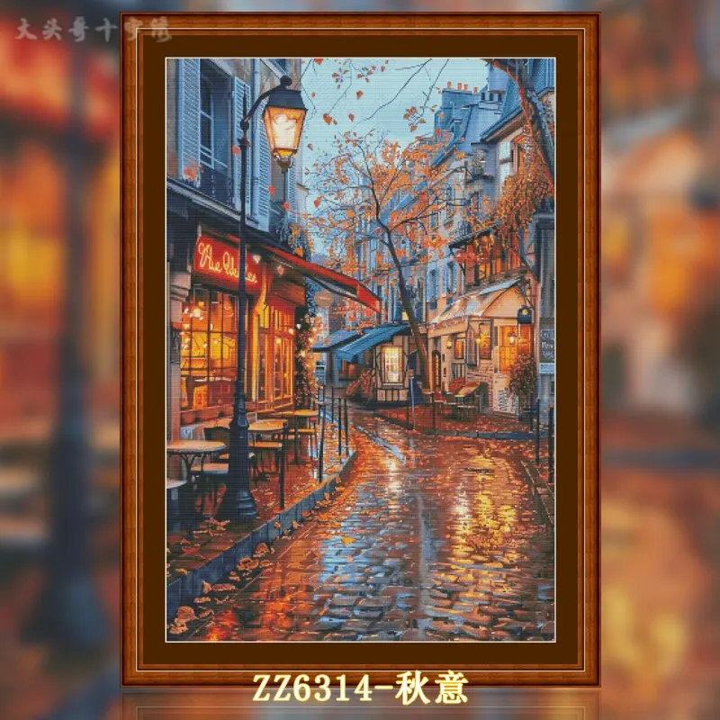Embroidery Meaning - [ZZ6314-Autumn Meaning] ชุดปักครอสสติชแบบพิมพ์ลาย 14CT 16CT ผ้าแคนวาสพิมพ์ลายสำเร็จรูป