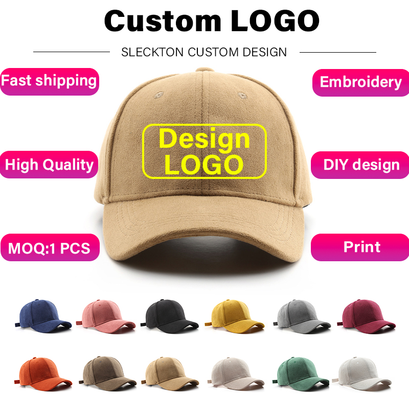Embroidery Design Logo - Sleckton หมวกเบสบอลรองเท้าหนังนิ่มแฟชั่นปักลาย DIY ออกแบบเองสำหรับผู้หญิงและผู้ชายหมวกพิมพ์ลายโลโก้แบรนด์สำหรับทั้งชายและหญิงขายส่ง