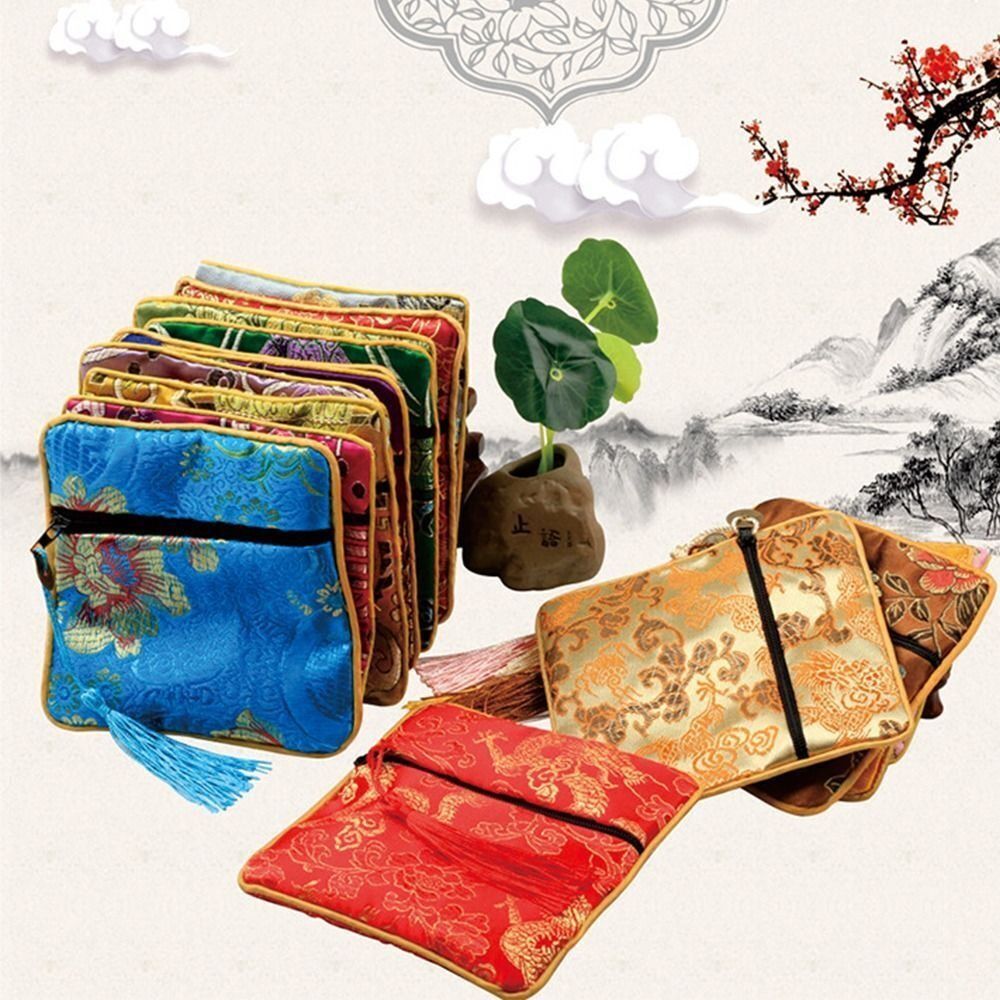 Embroidery Bag - กระเป๋าจัดระเบียบเครื่องประดับผ้าคุณภาพสูง กระเป๋าเก็บเครื่องประดับขนาดเล็กแบบปักลาย กระเป๋าใส่เหรียญสไตล์จีน
