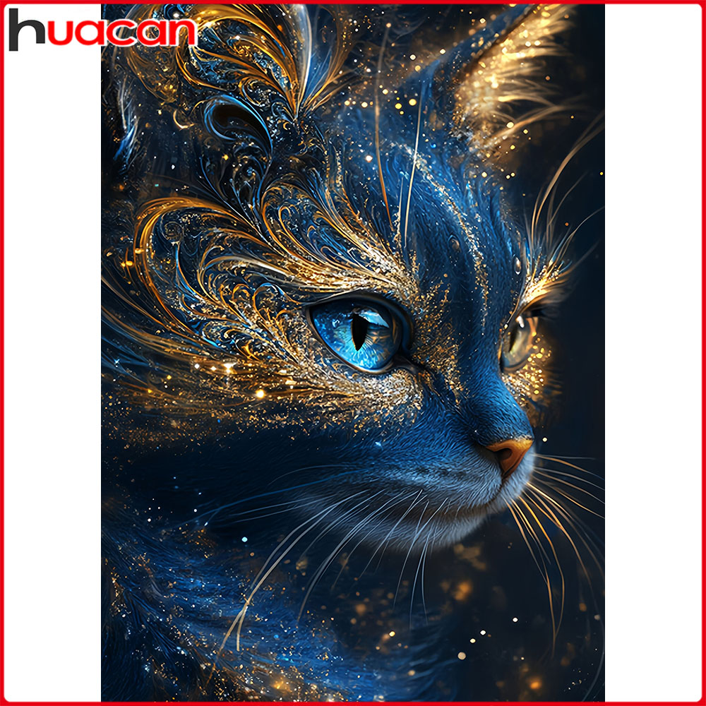 Embroidery Design Logo - ภาพวาดเพชร Huacan คอลเลคชั่นใหม่ 2025 ลายแมว ชุดปักเพชรสำเร็จรูป