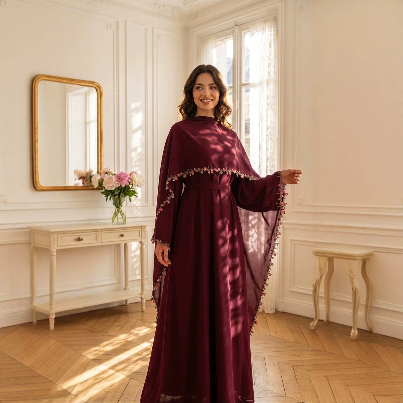 ชุดอาบายะปักลายหรูหรา พร้อมฮิญ - Embroidery Kebaya บทวิจารณ์และราคา