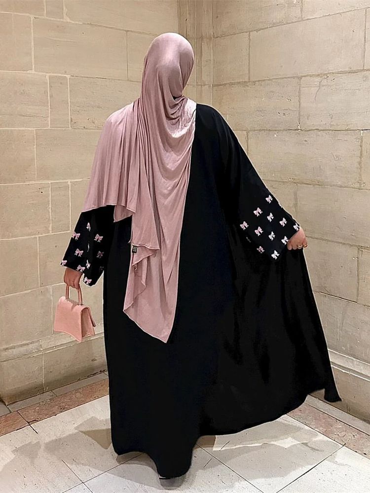 Ramadan หัวใจสีดํา Abaya Damen - Embroidery Kebaya บทวิจารณ์และราคา