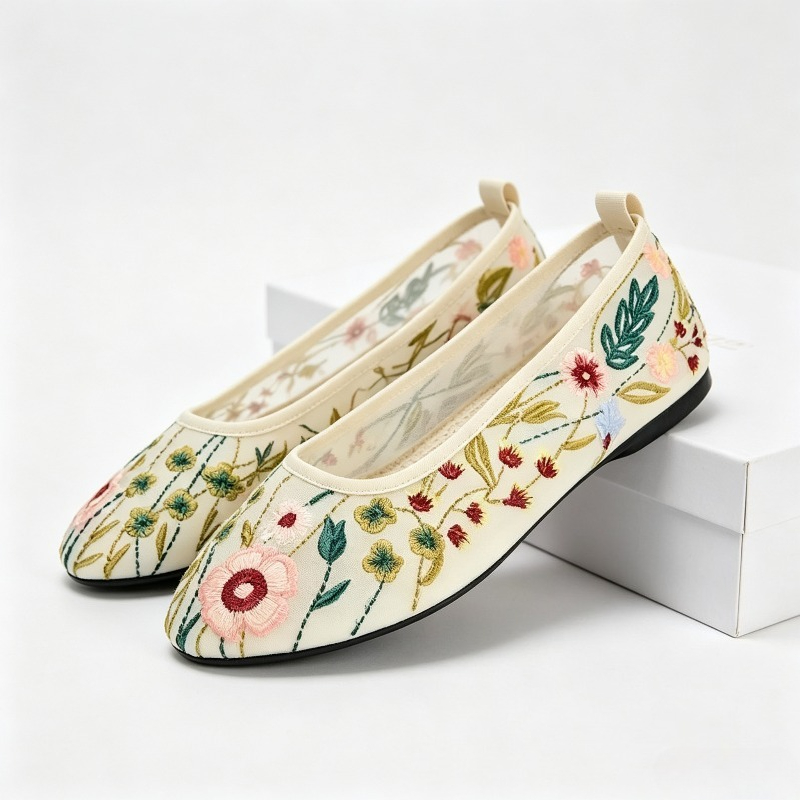 รอบ Toe ตาข่ายบัลเล่ต์รองเท้าผ - Embroidery Meaning บทวิจารณ์และราคา