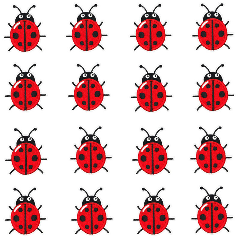16 ชิ้น/ชุด แพทช์ลายเต่าทองน้อ - Embroidery Lady Bug บทวิจารณ์และราคา
