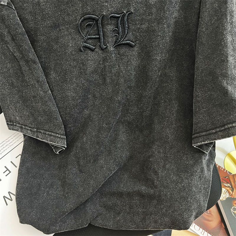 เสื้อยืดผู้หญิงปักลายตัวอักษรแ - Embroidery Cotton Shirt บทวิจารณ์และราคา