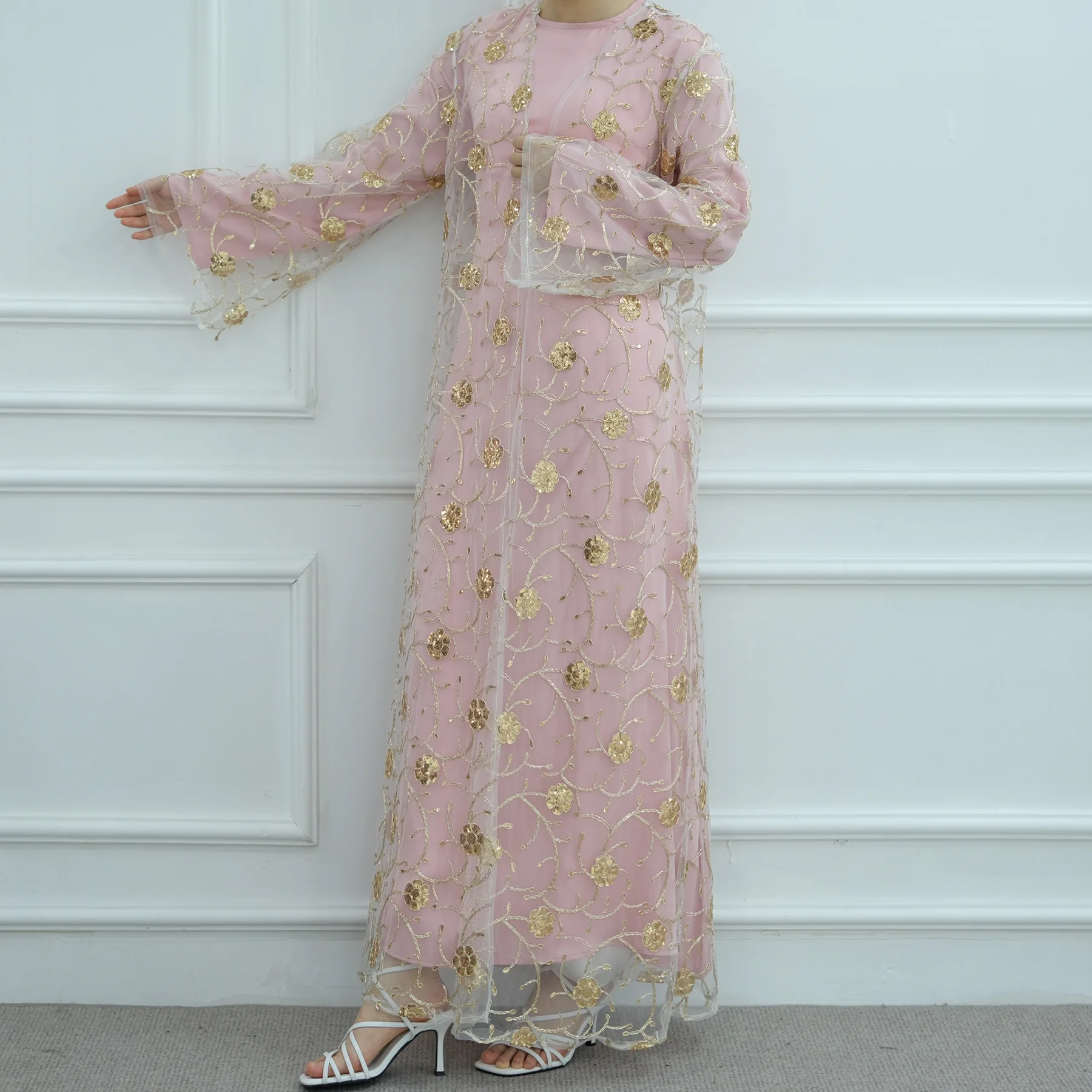 เสื้อคลุมกิโมโนตาข่ายมุสลิม ปั - Embroidery Kebaya บทวิจารณ์และราคา
